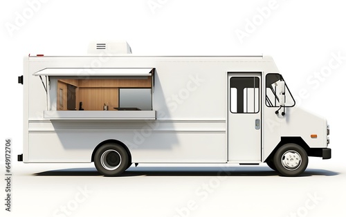 Food truck mock up isolated background. Generative AI