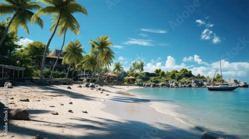Amazing tropical beach background as summer landscape of white sand and calm sea  sunny beach.