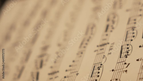 Close-up of the notes on a sheet music score