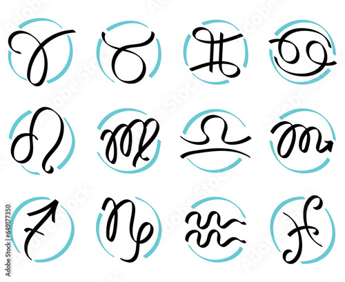 Horoscope with 12 zodiac signs. Astrology, stars, sky, constellations, astronomy, ascendant, astrologer, astropsychology, fortune telling, natal chart, Ophiuchus. Casual style