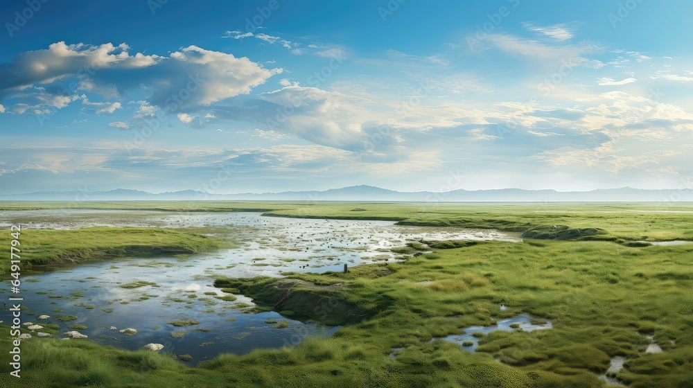 water caspian sea steppe illustration landscape beautiful, coast sky, ocean field water caspian sea steppe