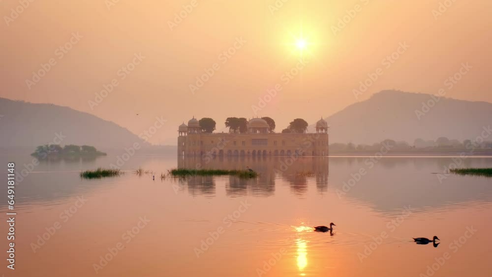 custom made wallpaper toronto digitalFamous indian tourist landmark Jal Mahal (Water Palace) at sunrise in Jaipur. Ducks and birds around enjoy the serene morning. Jaipur, Rajasthan, India, Asia
