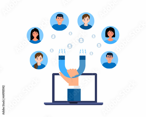 magnet attracted loyal customer. Inbound marketing attracts strategy New Client Attraction Marketing Campaign