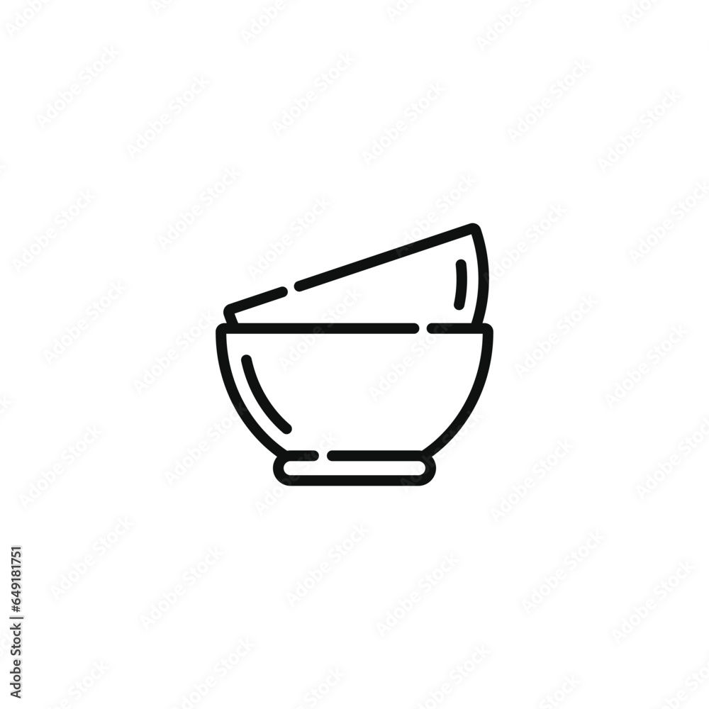 Bowl line icon isolated on white background Bowl line icon isolated on white background