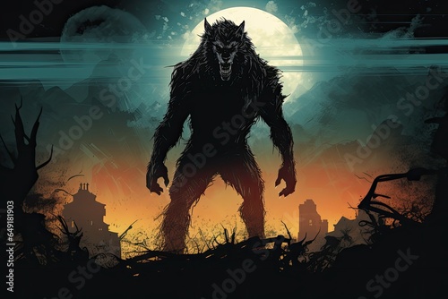 scary halloween werewolf