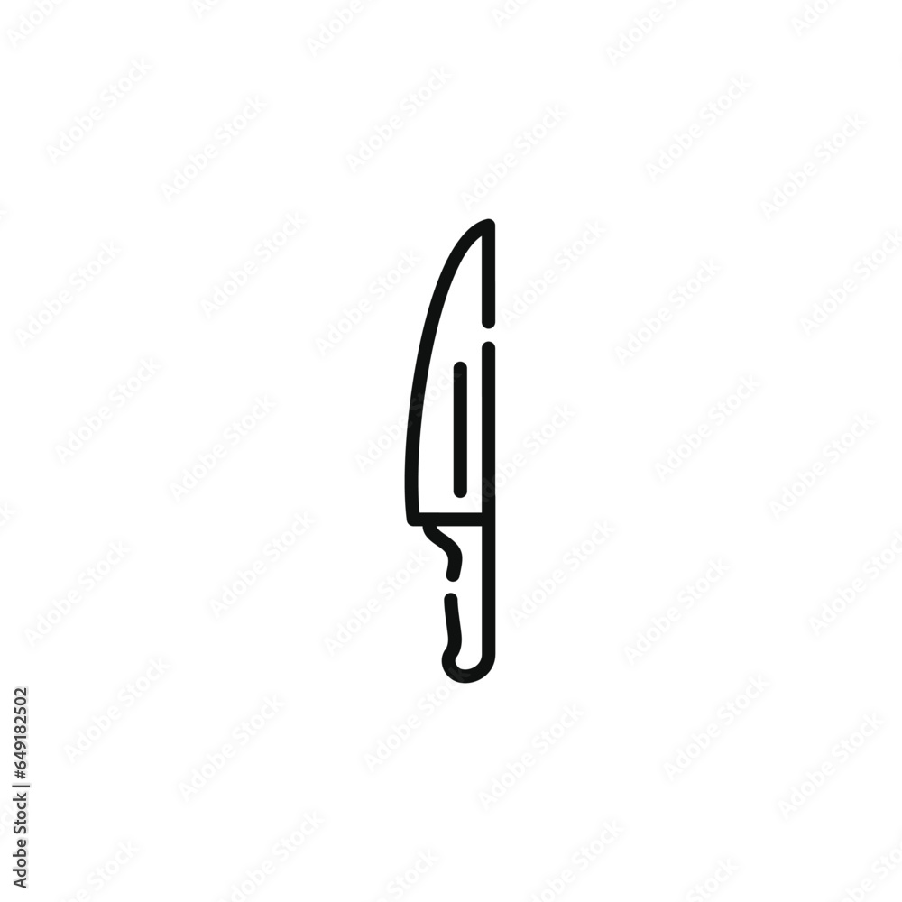 Kitchen knife line icon isolated on white background Kitchen knife line icon isolated on white background