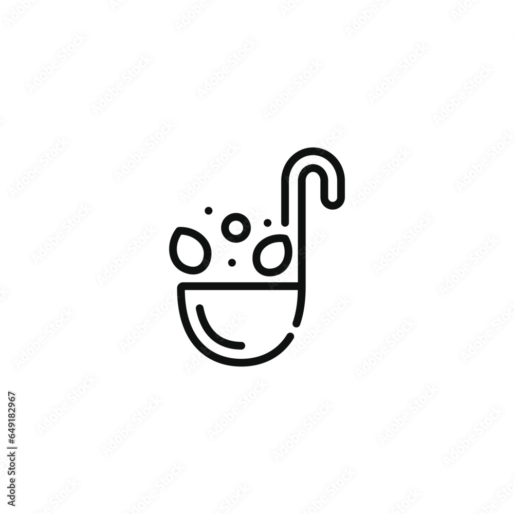 Ladle line icon isolated on white background Ladle line icon isolated on white background