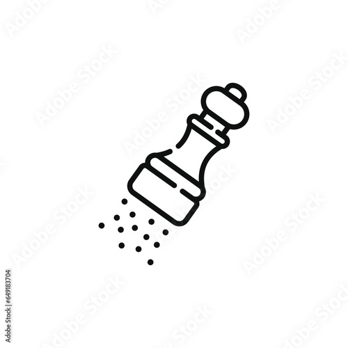 Pepper mill line icon isolated on white background
