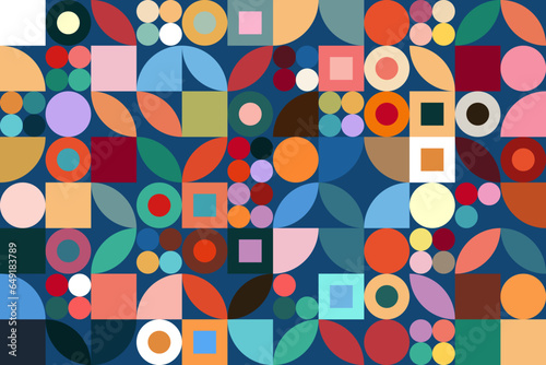 Backgrounds in abstract geometric patterns, Bauhaus style, both creative and modern, Impressive backgrounds with geometric composition, illustration