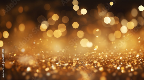 festive golden glitter bokeh background