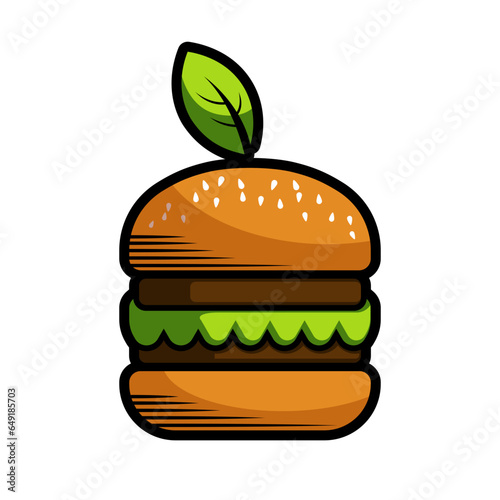 Healthy eco friendly vegetarian burger logo