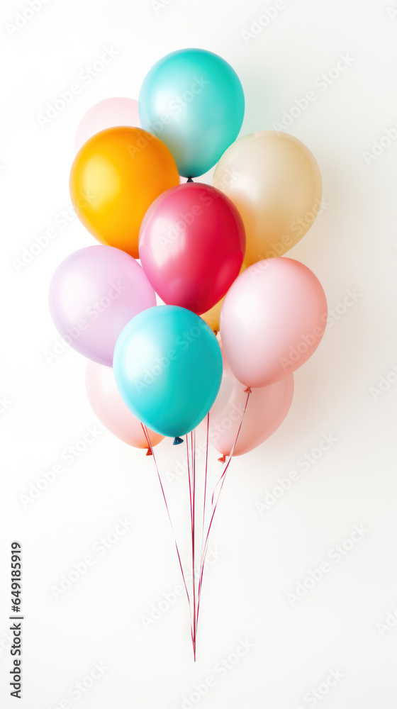 Colorful balloons on white background