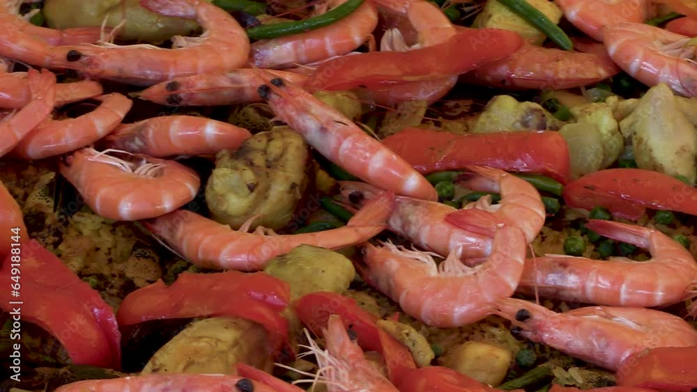 plat de paella, en gros plan