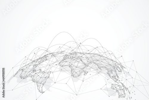 Global network connection. World map point and line composition concept of global business. Vector Illustration