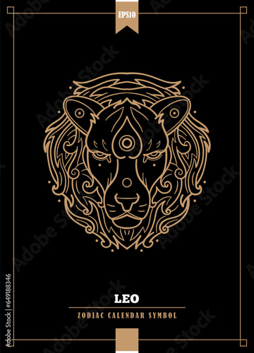 Leo sign. Zodiac insignia illustration
