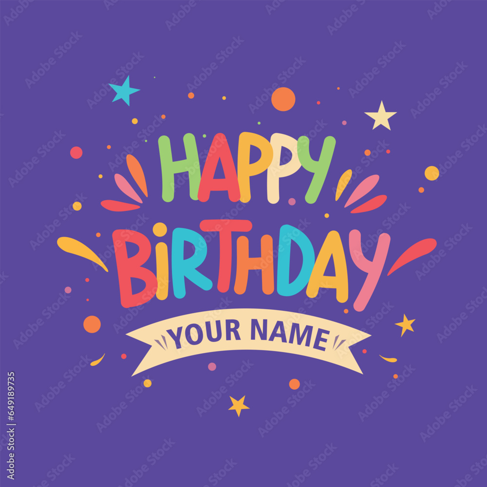 Happy Birthday for Greeting Card, Birthday card, invitation card. Colorful lettering composition. Happy Birthday for Greeting Card, Birthday card, invitation card. Colorful lettering composition.