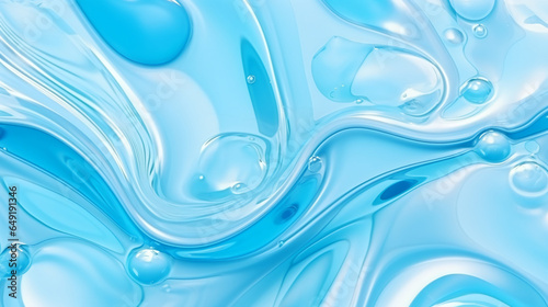 blue water wave abstract, natural ripple and bubble texture, gel soap - Generative AI