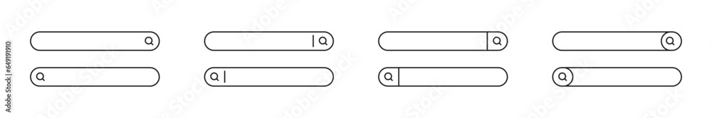 Search bar with line magnifying icon. Vector web design Search bar with line magnifying icon. Vector web design