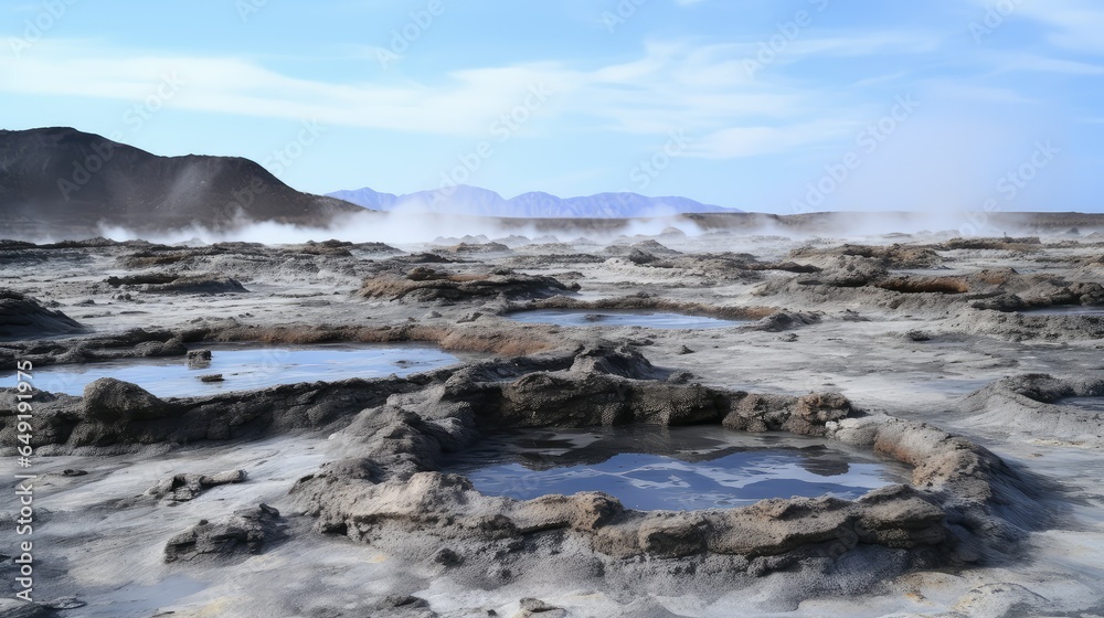 nature volcanic mud pots illustration geology volcano, landscape steam, geothermal energy nature volcanic mud pots 54