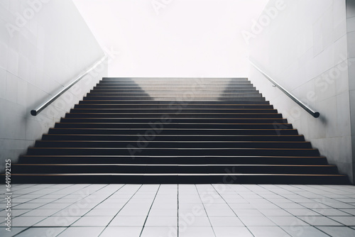 Stairs in an empty bright Auditorium. minimal style - Generative AI
