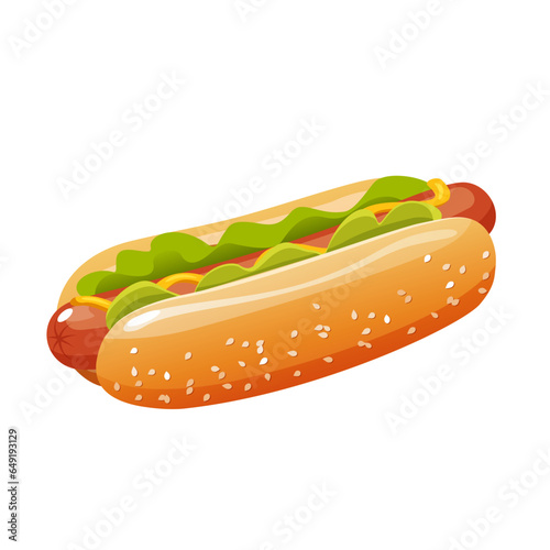 Hot dog illustration isolated on white background
