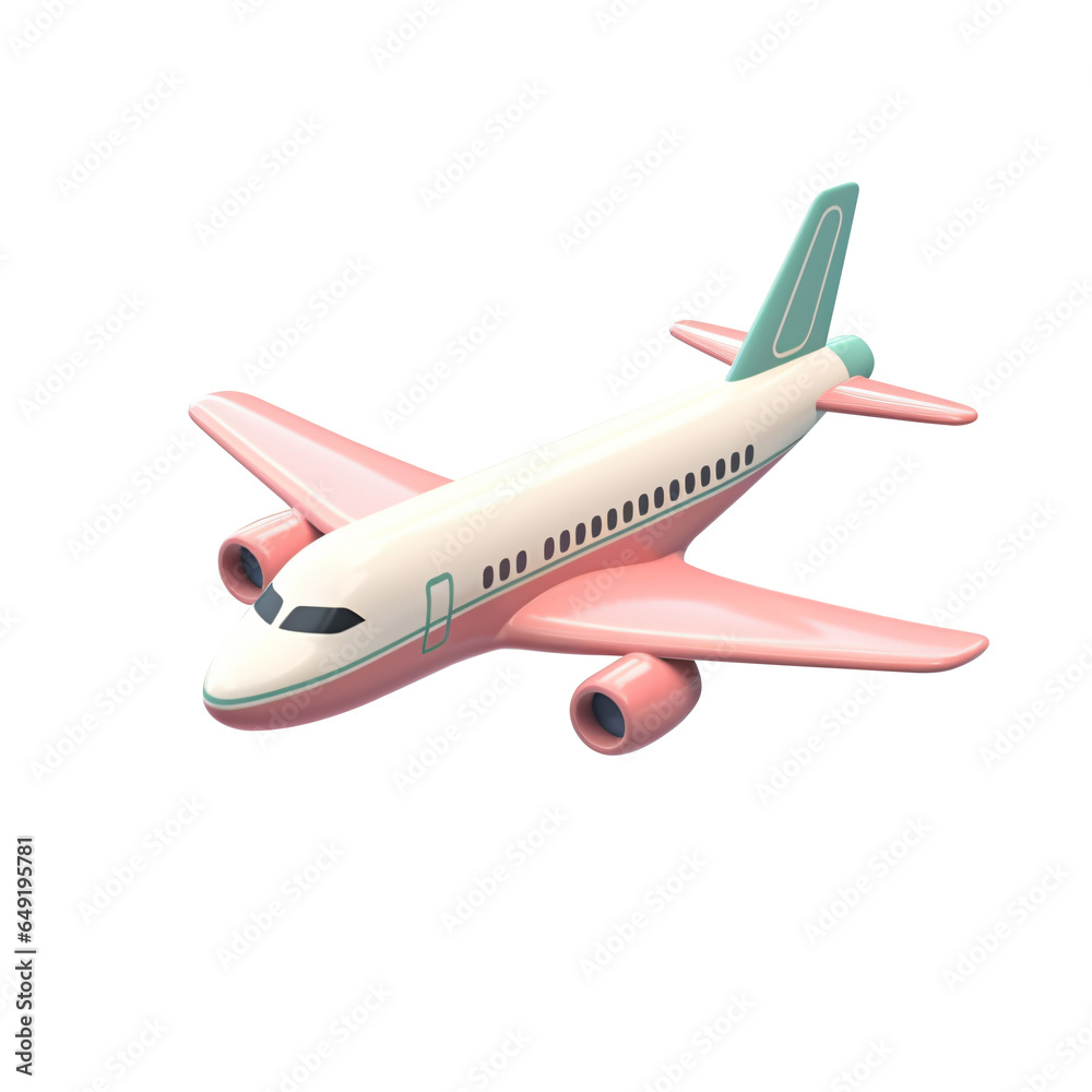 a single 3d icon of light airliner - Generative AI