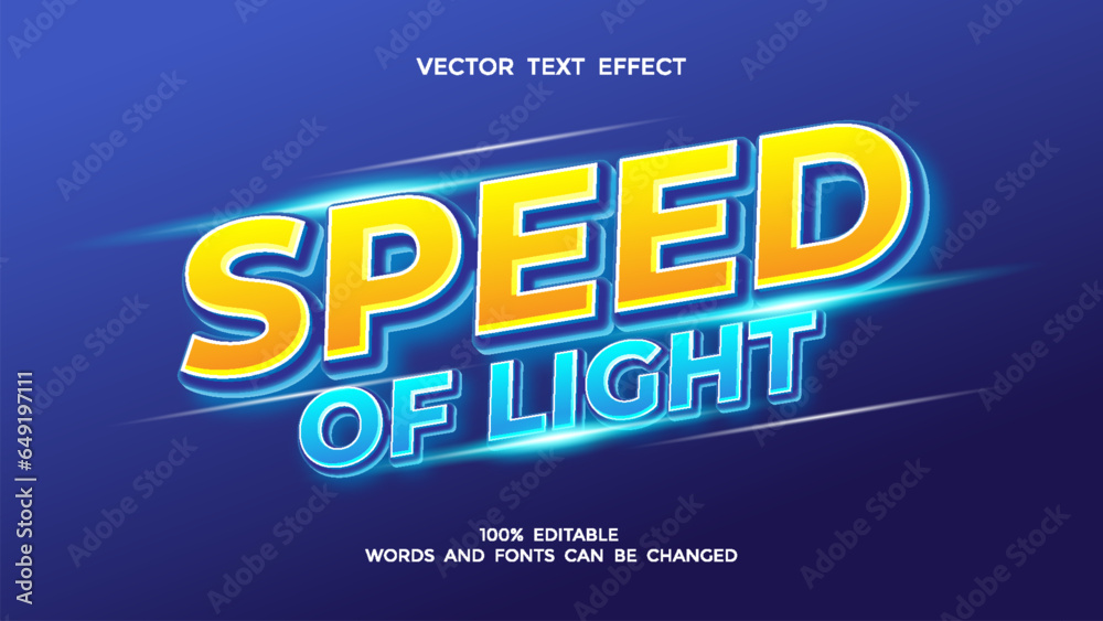 speed of light editable text effect