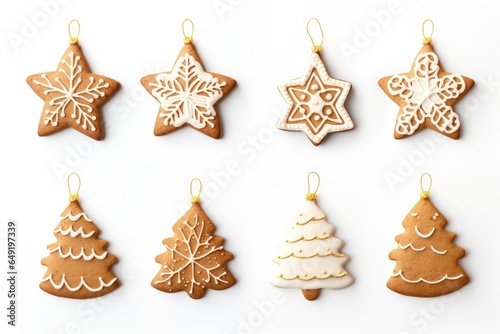 Christmas cookies on white background