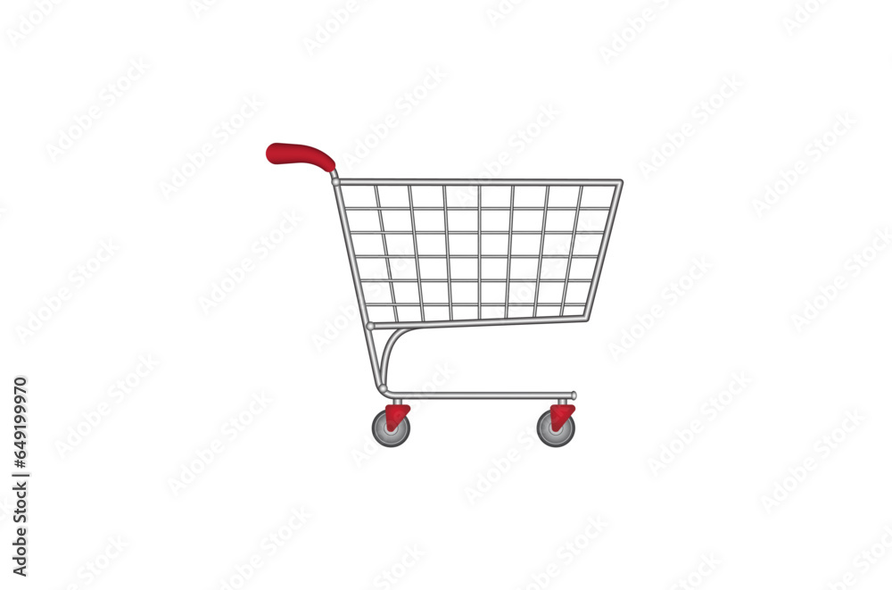 3d shopping cart vector illustration icon on white background. Three dimensional supermarket trolley design to use in e-commerce, online shopping cart, web commerce design projects. 3d shopping cart vector illustration icon on white background. Three dimensional supermarket trolley design to use in e-commerce, online shopping cart, web commerce design projects.