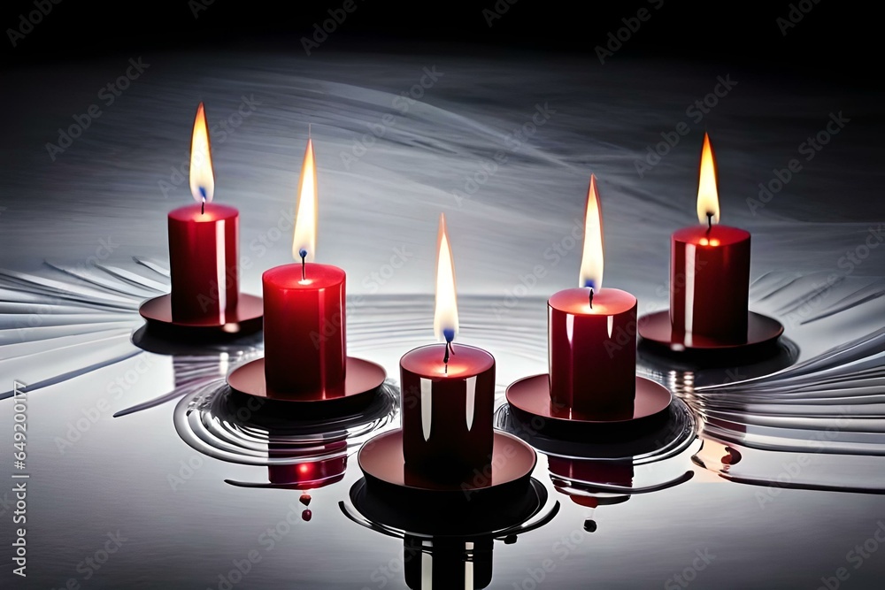 Candles with dripping wax on a black background Candles with dripping wax on a black background