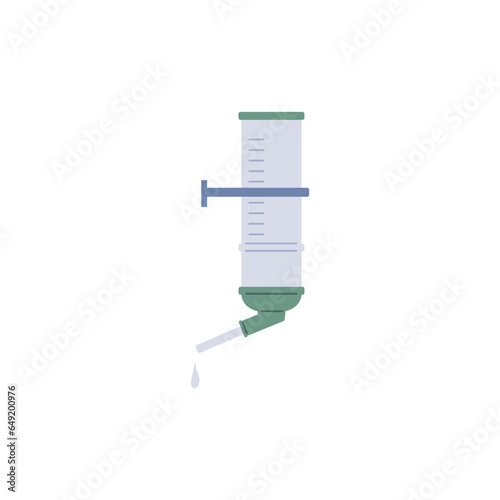 Plastic drinker for small animals parrot, hamster, mice lizard, auto-dispensing portable pets feeder vector illustration