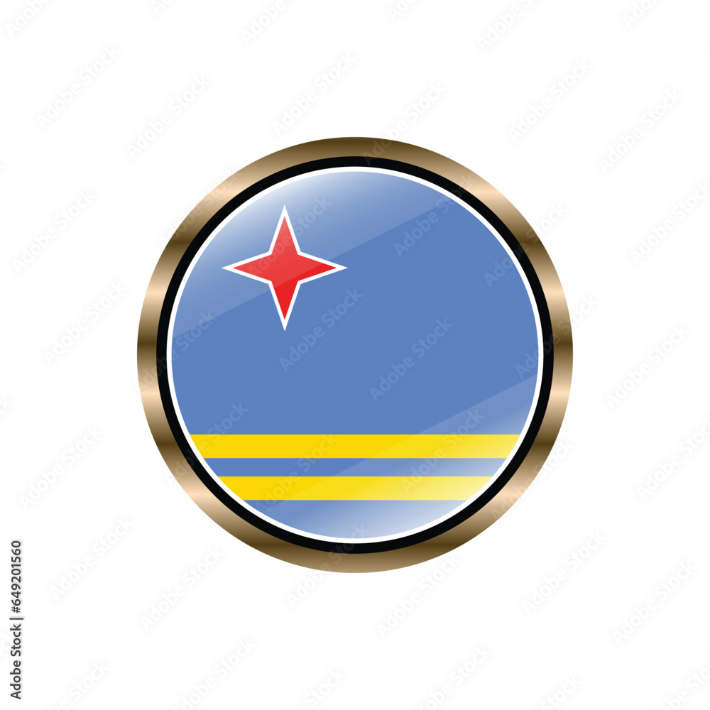 Aruba flag circle button vector template, trendy, collection, logo, design Aruba flag circle button vector template, trendy, collection, logo, design