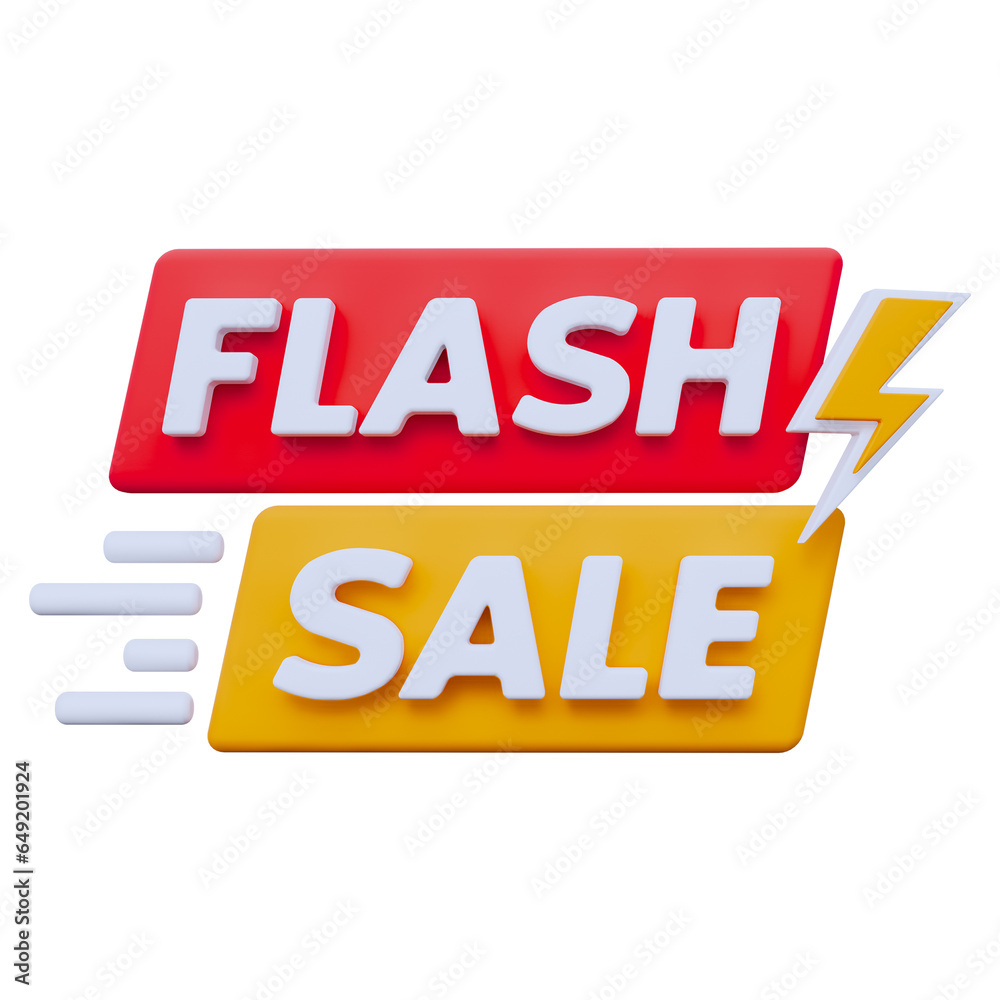 Flash Sale Badge 3D Promotion Social Media Banner Template