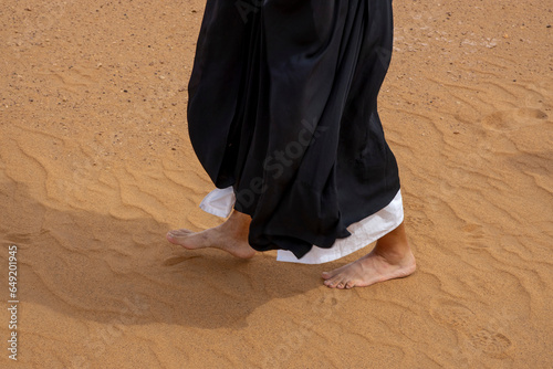 Zen sesshin (retreat) in the Sahara desert, Morocco. Kin hin (walking meditation) photo