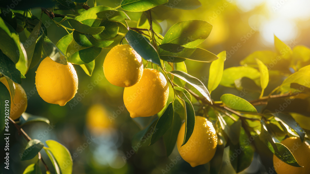 Fresh Lemons on a Tree