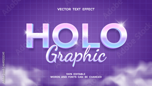 holographic editable 3d text effect