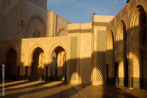 Hassan II mosque at twilight, Casablanca, Morocco.