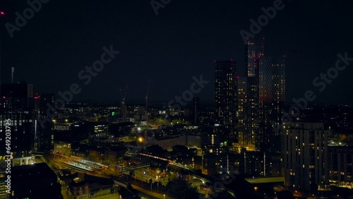 Wallpaper Mural Manchester Deansgate Drone Footage Night 4 Torontodigital.ca