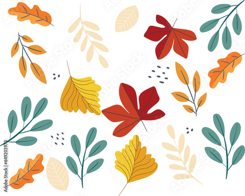 autumn leaves have seamless pattern