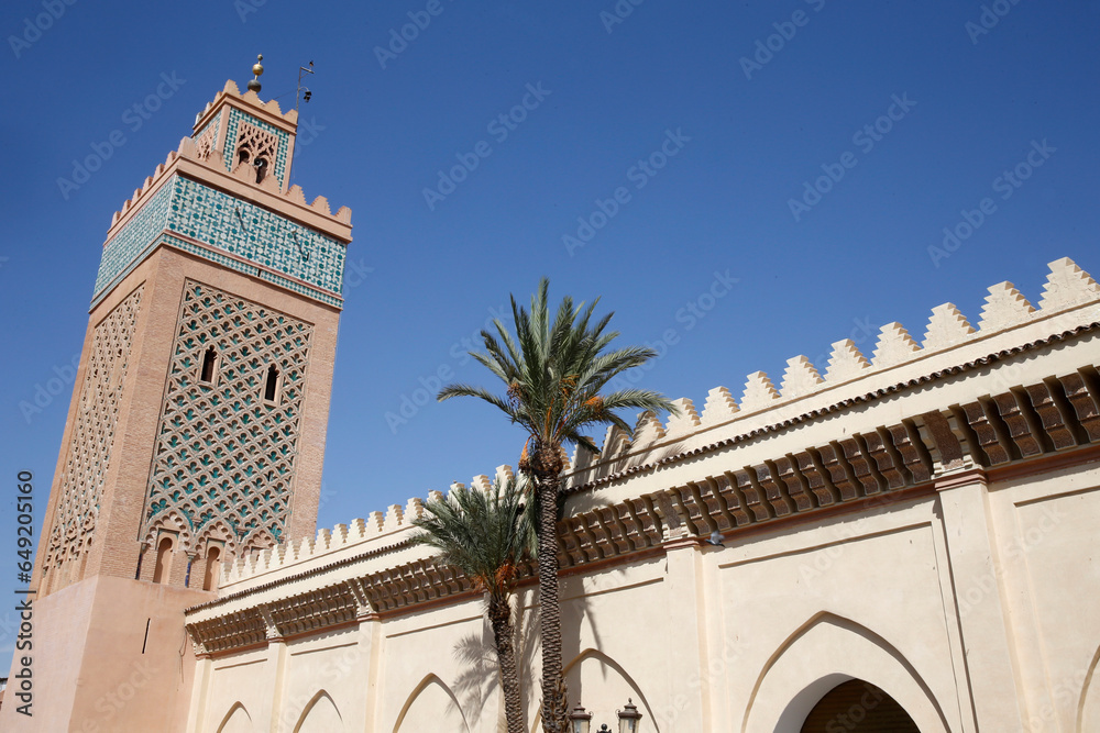 Kasbah Mosque, also Mansouria Mosque or Moulay Elyazid mosque, Marrakesh, Morocco.