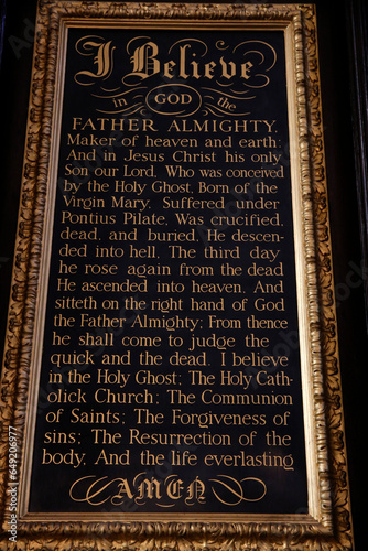 St Margaret Lothbury church, London, U.K. Creed photo