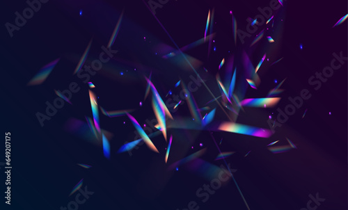 Light effect of rainbow retro film for use over photos as an overlay or screen filter. Abstract design elements to enhance visuals. Vector illustration.