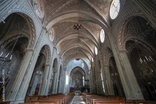 BIELLA, ITALY, JUNE 1, 2023 - Inner of St Stephen's Cathedral in Biella, Piedmont, Italy © faber121