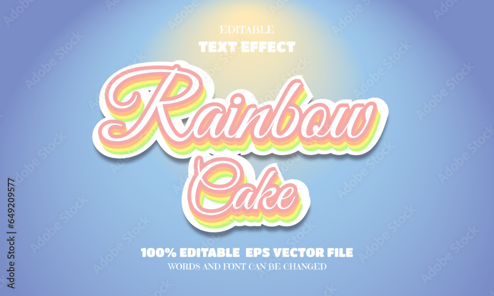 Rainbow Cake Text, Editable Font Effect