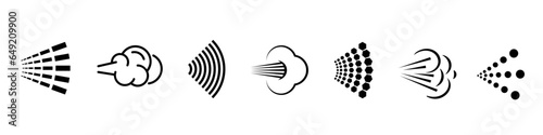 Spray Vector Icon collection. Sound or Smell Waves.