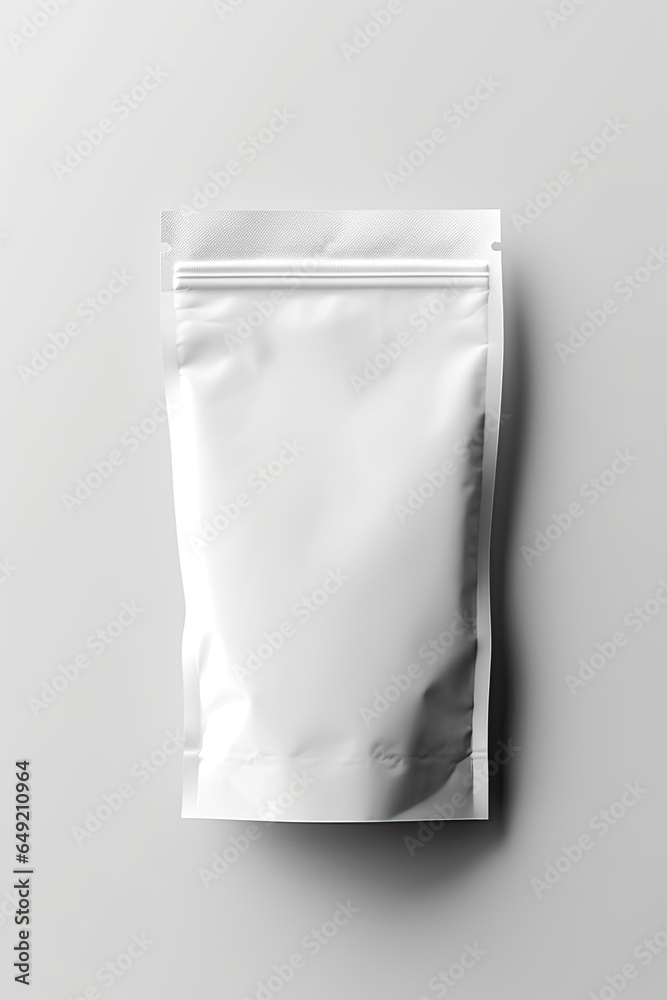 Packaging Bag Mockup White with shades white background, AI Generated Packaging Bag Mockup White with shades white background, AI Generated