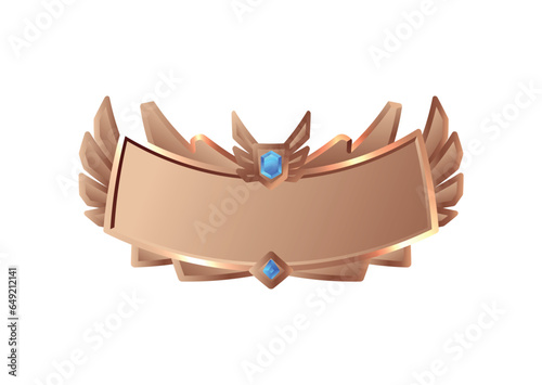 Cooper metal signboard with crystals, realistic vector illustration isolated.
