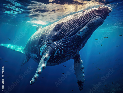 Whale in its Natural Habitat  Wildlife Photography  Generative AI