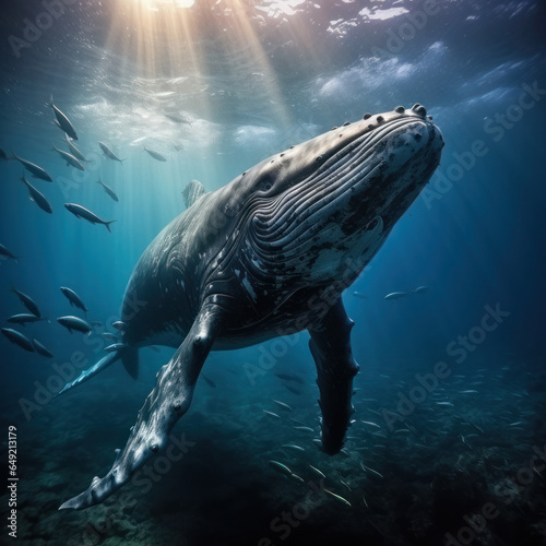 Whale in its Natural Habitat  Wildlife Photography  Generative AI