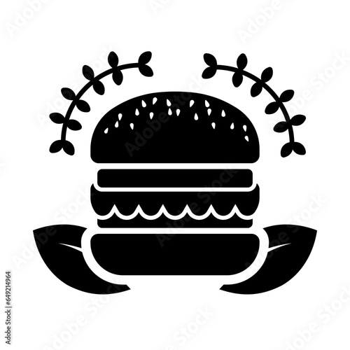 Healthy eco friendly vegetarian burger logo